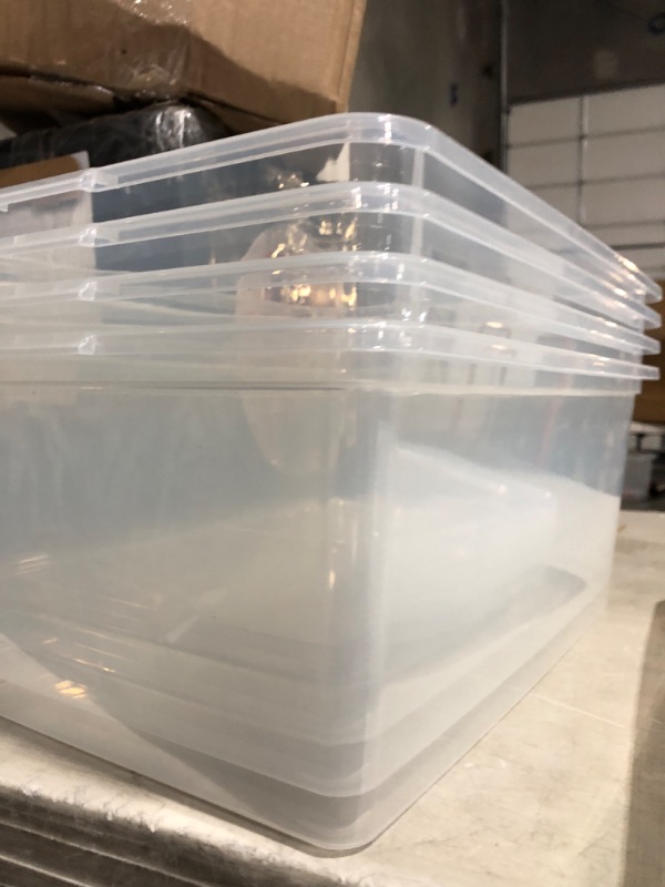 Photo 1 of * used * damaged lids * see all images *
IRIS USA  Plastic Storage Container Bin with Latching Lid, Stackable Nestable Box Tote