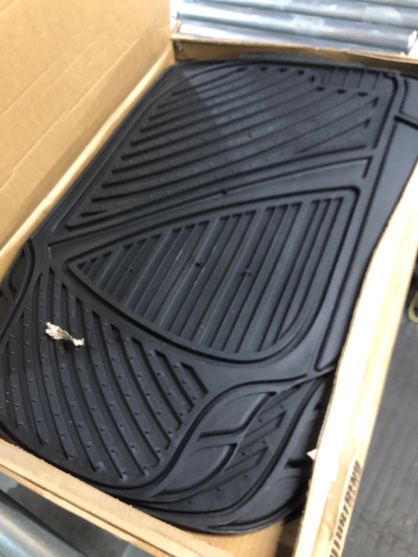 Photo 3 of **NEEDS DETAIL CLEANING
Motor Trend FlexTough Performance All Weather Rubber Car Floor Mats - 3 Piece Floor Mats Automotive Liners for Cars Truck SUV, Heavy-Duty Waterproof (Black)