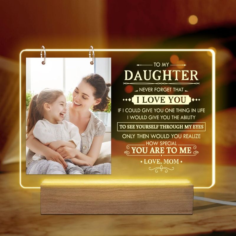 Photo 1 of ** ITEM IS SIMILAR TO STOCK PHOTO Mothers Day Gifts For Daughter, Acrylic Led Night Light With Picture Frame, Birthday Gifts For Daughter From Mom, Mother Daughter Gifts, Women Gifts For Adult Daughter, Anniversary Decor Indoor