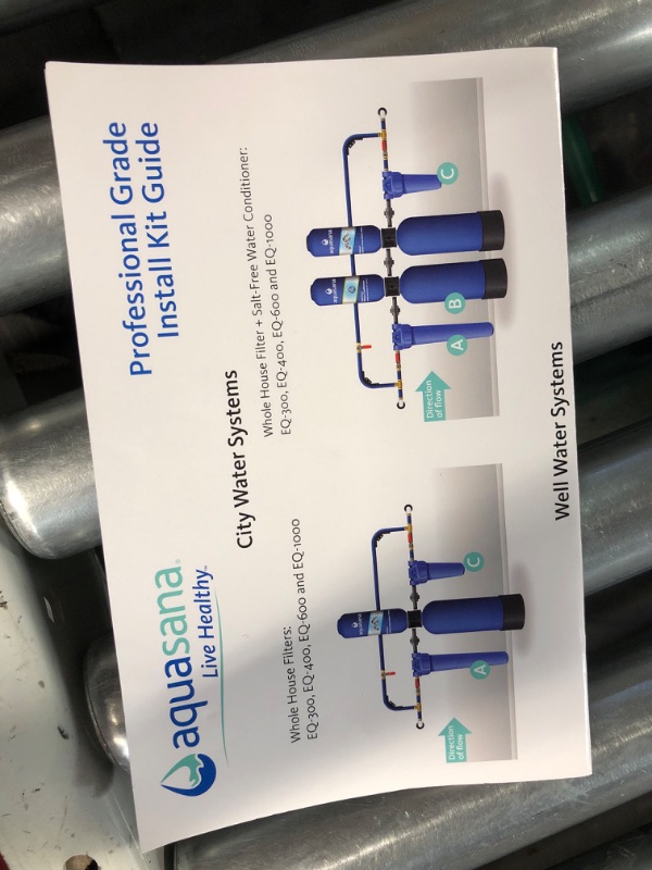 Photo 3 of * PARTIAL SET* Aquasana Whole House Water Filter System - Water Softener Alternative - Salt-Free Descaler, Carbon & KDF Home Water Filtration - Filters Sediment & 97% Of Chlorine - 1,000,000 Gl - EQ-1000-AST
