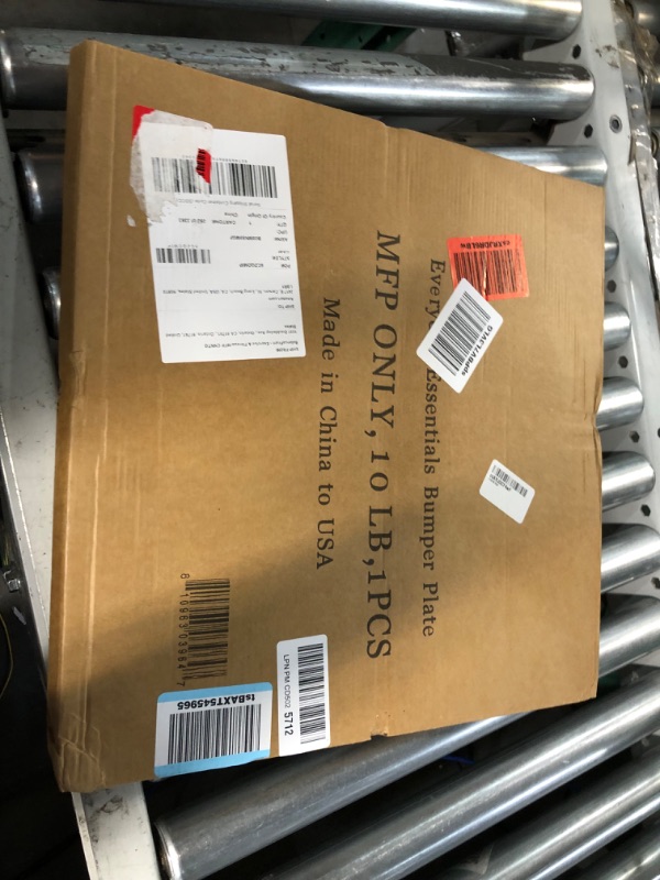 Photo 3 of **JUST THE 10LB ONLY/ NOT A SET BalanceFrom Everyday Essentials Color Coded Olympic Bumper Plate Weight Plate with Steel Hub, 160 lbs Set Set: 160 Pounds