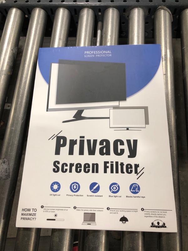 Photo 2 of [2-Pack] 20 Inch Computer Privacy Screen Filter for 16:9 Widescreen Monitor, Removable Eye Protection Anti Glare Blue Light Filter Privacy Shield, Anti Scratch Anti Spy Screen Protector Film 20 In [2 PACK] 20'' Privacy Screen (16:9)