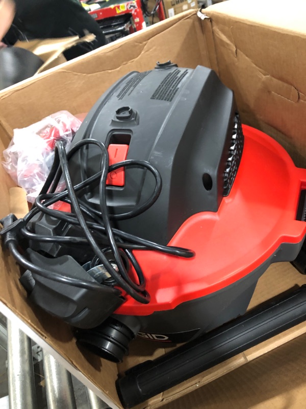 Photo 1 of RIDGID, 62698, 6 Gallon RT0600 NXT Wet/Dry Vac, RED Professional Industrial, 4.25 HP, Dark Gray and Red & Workshop Wet/Dry Vacs Vacuum Accessories WS17854A 1-7/8-Inch Shop Vacuum Attachment Kit ?Vaccum Cleaner + Vacuum Attachment Kit