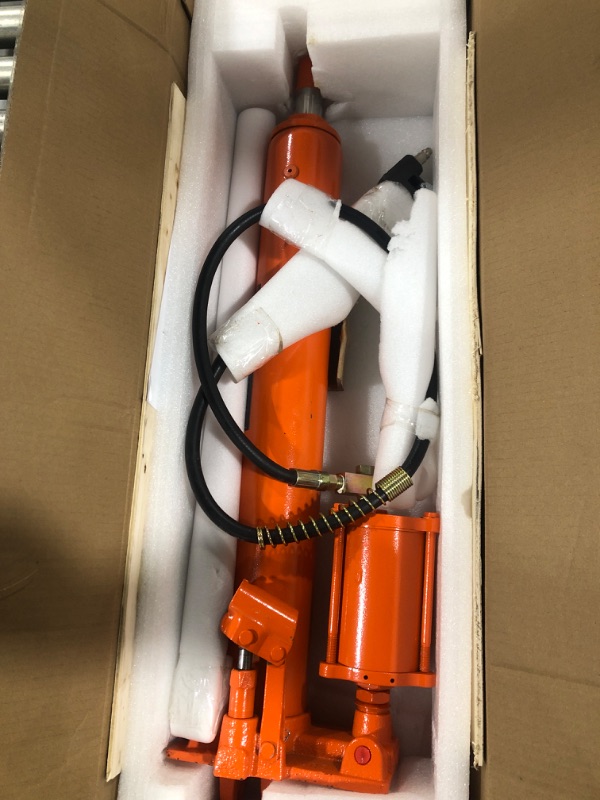 Photo 2 of VEVOR Hydraulic Long Ram Jack, 8 Ton Engine Hoist Cylinder with Air Pump and Single Piston Pump, Hydraulic Ram Cylinder Clevis Base for Engine Lift Hoists, Garage/Shop Cranes, Mechanical, Farm 8 Ton Air Pump and Single Pump