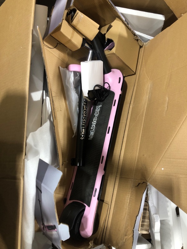 Photo 2 of Aero iSporter Electric Scooter for Kids Ages 6-12, with Kick-Start and Gravity Sensor, Kids Electric Scooter with LED Lights, 2 Speeds, 110lbs Max and Height Adjustable Pink