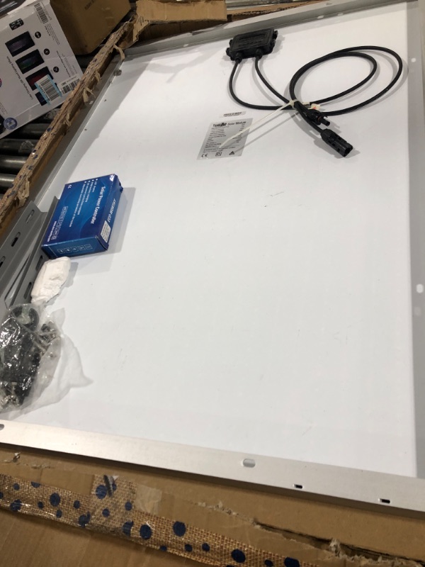 Photo 1 of YAARZAR 100 Watt 12V Solar Panel Kit with Adjustable Solar Panels Tilt Mount Brackets and 30A 12V/24V PWM Solar Charge Controller for 12V Battery RV Boat Homes and Any Off-Grid Applications 100W Solar Panel