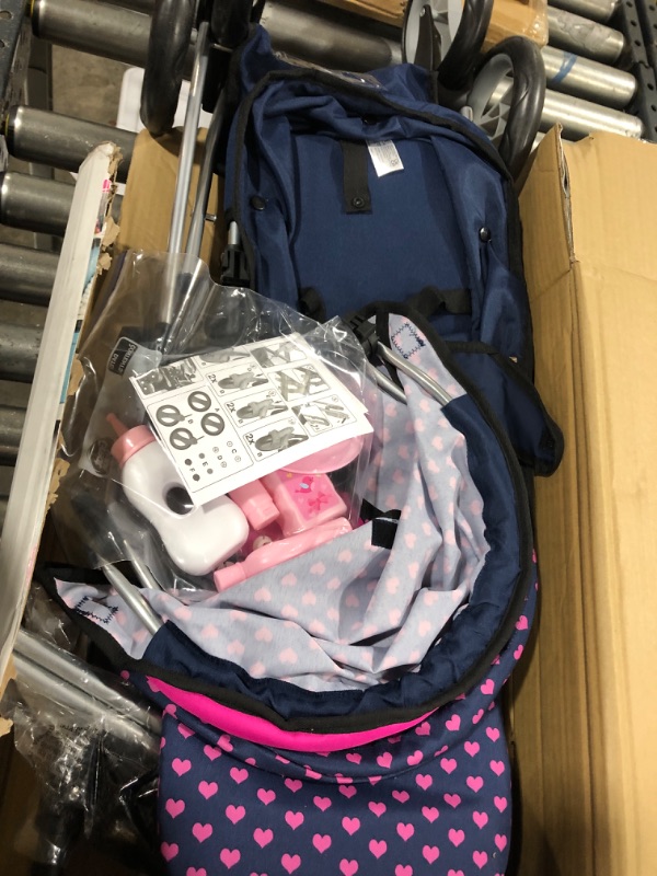 Photo 2 of Bayer Dolls: Pram Mega Set, Easily Adaptable to Your Child's Height, Pram is Suitable for Dolls up to 18", Sleeping Bag & Travel Bag Suitable for Dolls Up to 16"