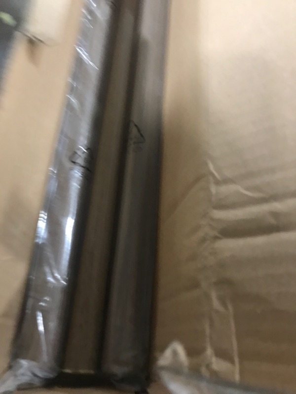 Photo 1 of QITERI Curtain Rod 1 Inch, Wood Decorative Treatment Single Window Curtain Rods - Square Finials, Imitation Wood Grain 1 Pack (Walnut, 72-144) Walnut 72-144