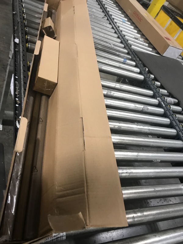 Photo 1 of QITERI Curtain Rod 1 Inch, Wood Decorative Treatment Single Window Curtain Rods - Square Finials, Imitation Wood Grain 1 Pack (Walnut, 72-144) Walnut 72-144