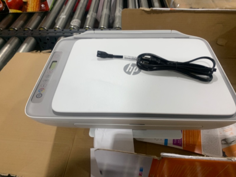 Photo 1 of HP DeskJet 2755e Wireless Color All-in-One Printer with bonus, white