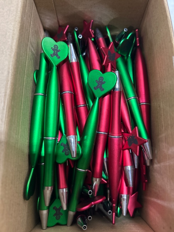 Photo 2 of Qilery 200 Pcs Christmas Heart Ballpoint Pens Christmas Pens Funny Novelty Pens Heart Pens Christmas Tree Snowflake Gel Ink Pens for Office School Kids Adults Wedding Party