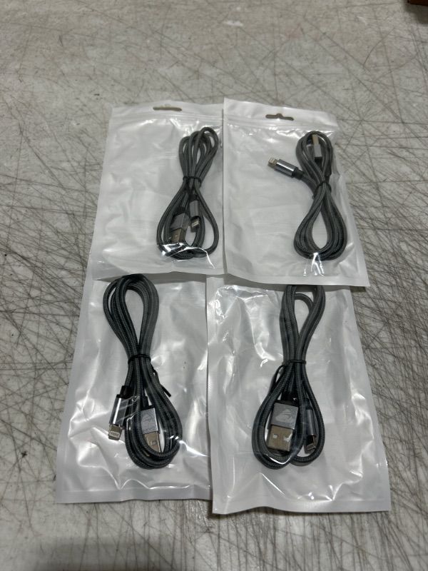 Photo 1 of iPhone Charger 3ft 4 Pack, [MFi Certified] Lightning to USB Cable 3Foot, Fast iPhone Charging Cables Cord for Apple iPhone 14 Pro Max/14/13 Pro/12 Pro/11/XR/Xs/X/8/7/6, for iPad Pro/Air (Grey)