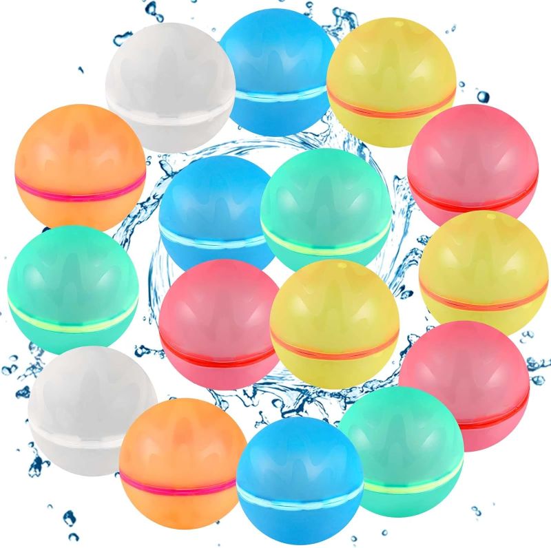 Photo 1 of 18PCS Reusable Magnetic Water Balloons, Self-Sealing Quick Fill Water Bomb Toys For Kids Age 4-8, Refillable Water Splash Balls For Summer Party Pool Outdoor Toys For Kids Ages 8-12 