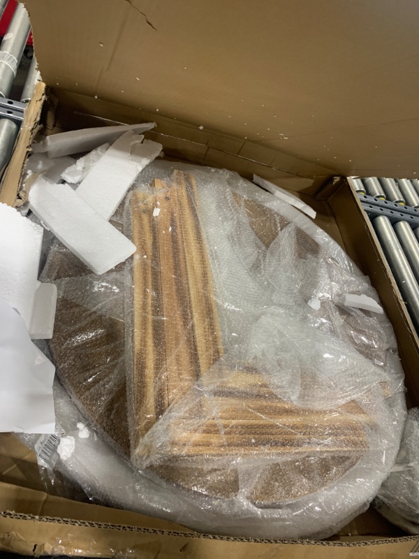 Photo 1 of Coffee Tables for Living Room, Small Round Coffee Table with Storage, Mid Century Modern Solid Wood Coffee Table, Rustic Wooden Circle Center Table Living Room Furniture, Brown Tea Table