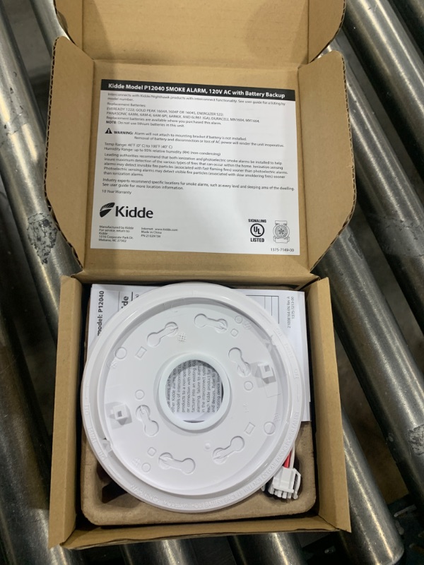 Photo 1 of Kidde Hardwired Smoke Detector with 9-Volt Battery Backup, Photoelectric Smoke Alarm, Battery Included 1
