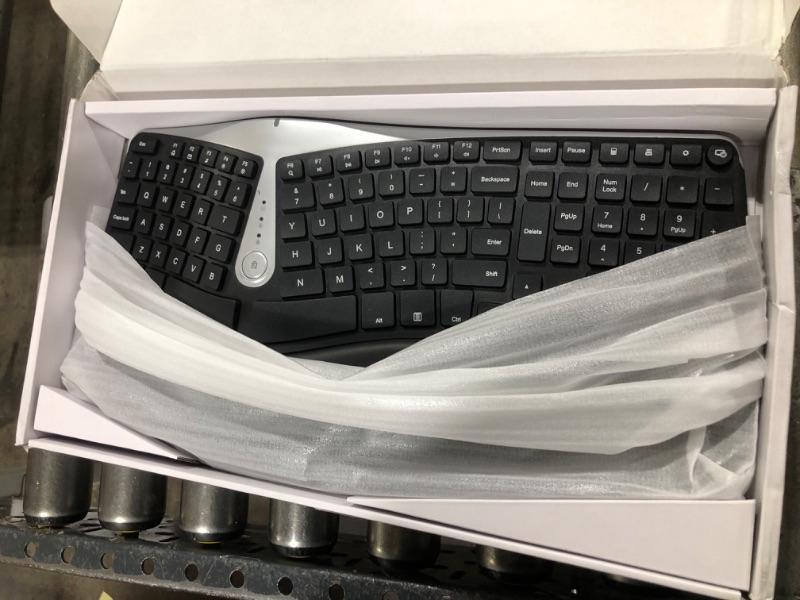 Photo 2 of Nulea Wireless Ergonomic Keyboard, 2.4G Split Keyboard with Cushioned Wrist and Palm Support, Arched Keyboard Design for Natural Typing, Compatible with Windows/Mac