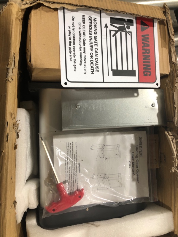 Photo 1 of GATEXPERT Sliding Gate Opener Kit Compatible with Remote Controls & Infrared Sensor, Security Chain Driveway DC Automatic Gate Operator Hardware (AT660, for 660lbs and 40ft Gate)