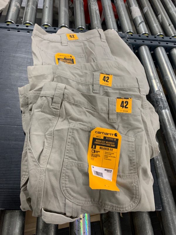 Photo 2 of 3pk of 42 regular Carhartt Men's Rugged Flex Relaxed Fit Canvas Work Short
