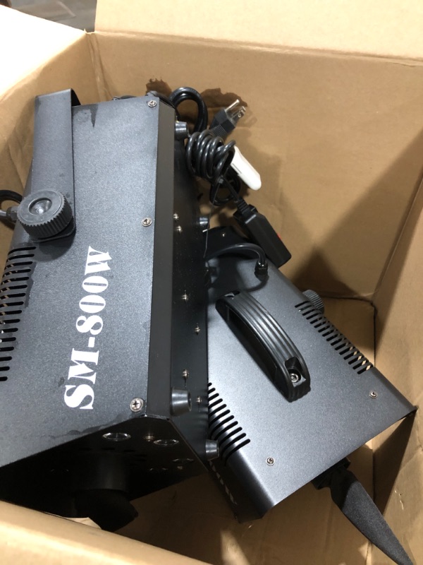 Photo 1 of Retisee 2 Pack Snow Machine 800W Wired Remote Snow Maker with 8 LED RGB Lights Snowflake Maker with Wireless Remote Control and Wired Control for Christmas Wedding Halloween Parties DJ Stage