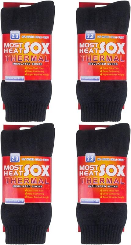 Photo 1 of 4 Pairs Thermal Socks for Men Thick Insulated Heated Socks Winter Warm Socks for Cold Weather
