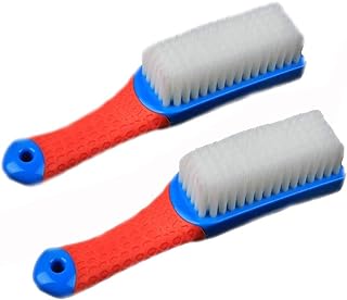 Photo 1 of Emoly Scrub Brush Comfort Grip & Flexible Stiff Bristles Heavy Duty for Bathroom Shower Sink Carpet Floor, Blue Red