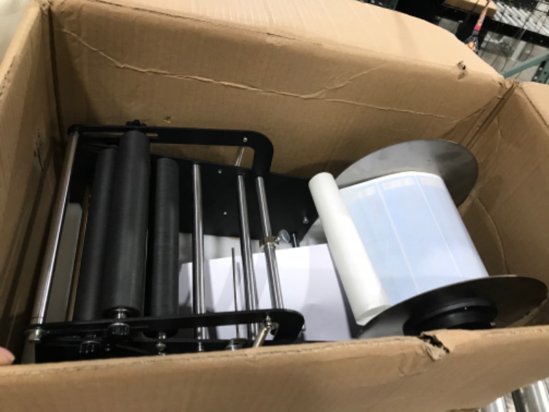 Photo 1 of ZONEPACK Wider Manual Round Labeling Machine Upgraded Label Applicator Bottle Labeler Adjustable Label Dispenser for Glass Plastic Metal Bottles