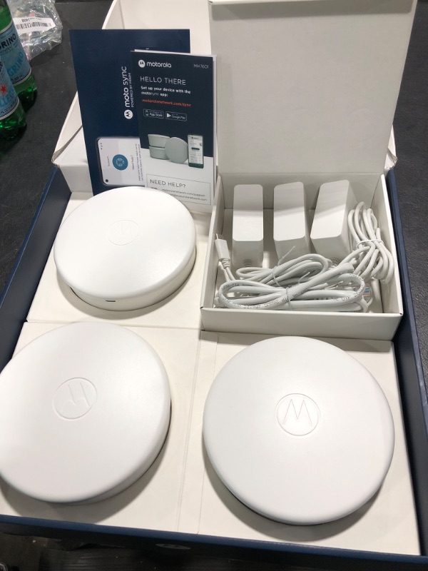 Photo 2 of Motorola MH7603 | WiFi 6 Router + Intelligent Mesh System | 3-Pack | Easy Setup, Security, Adblocking & Parental Controls with The Motosync app | AX1800 WiFi Three Pack