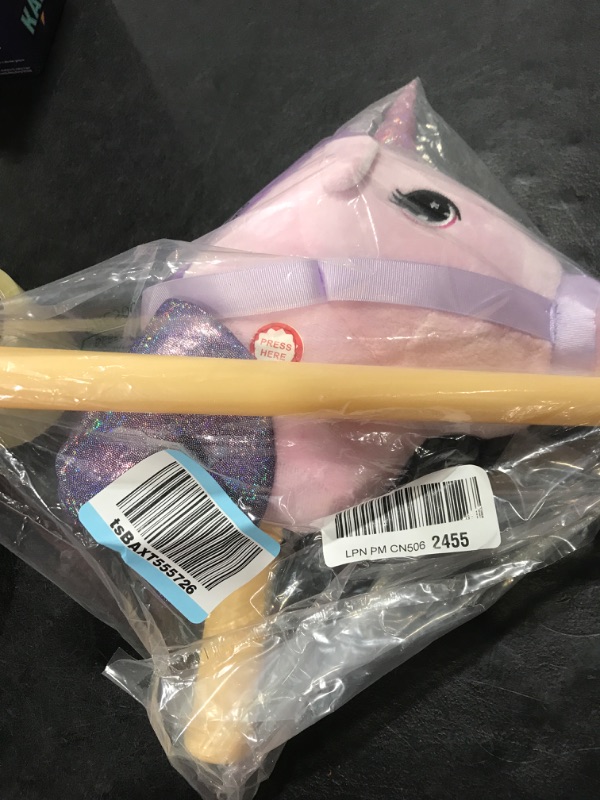 Photo 2 of PonyLand Pink Unicorn Stick Horse with Sound Toy