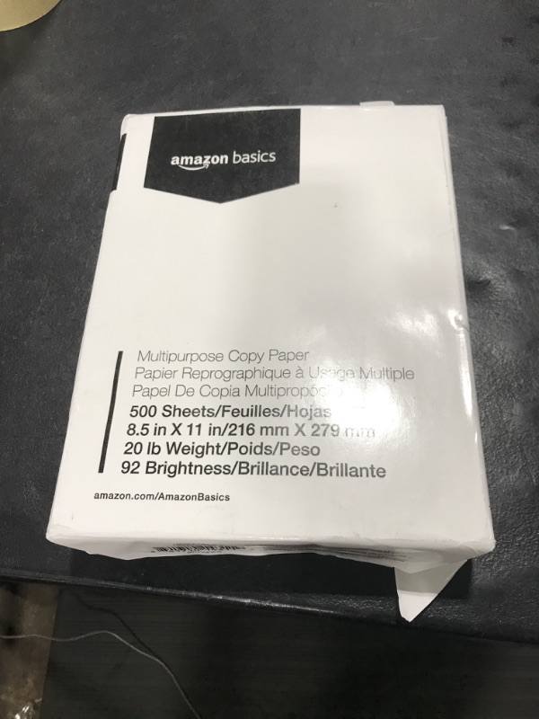 Photo 2 of Amazon Basics Multipurpose Copy Printer Paper, 8.5 x 11 Inch 20Lb Paper - 1 Ream (500 Sheets), 92 GE Bright White 1 Ream | 500 Sheets Multipurpose (8.5x11) Paper