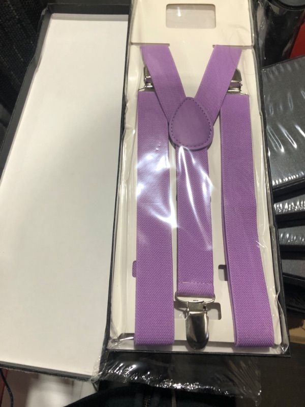 Photo 1 of CEAJOO Men's Suspenders Y Back Adjustable 1 Inch Wide with Clips lavender