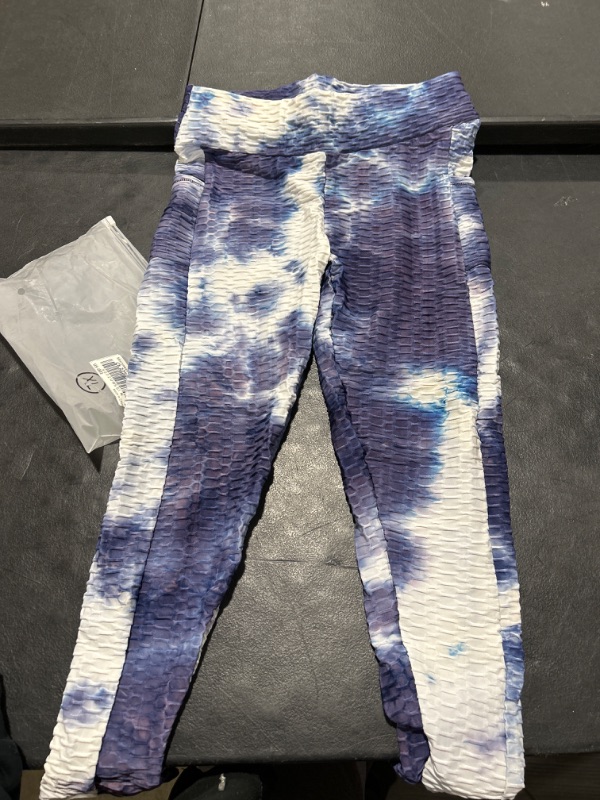 Photo 1 of Legging Womens High Waisted Seamless Workout Leggings Butt Lift Yoga Pants Booty Scrunch Tights Dark Blue&white Full Length X-Large