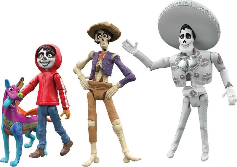 Photo 1 of Disney Pixar Coco Storyteller Action Figure Multi-Pack, Miguel Hector Ernesto Dante In the Land of the Dead, Posable Movie Toys 