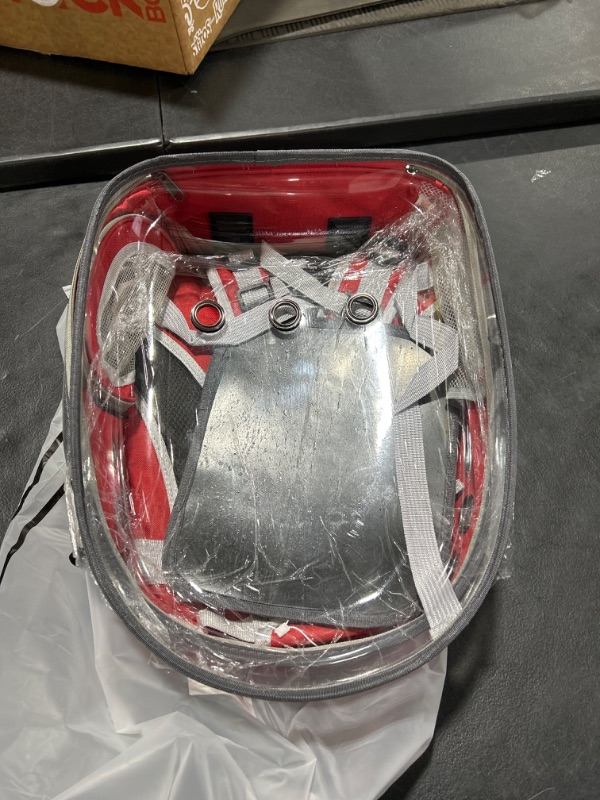 Photo 1 of PROKEI Cat Backpack Carrier,Expandable Pet Bubble Backpack Airline Approved, Pet Travel Carrying Bag for Small Medium Cats and Puppy with Hiking Walking Outdoor Use One Size Strawberry