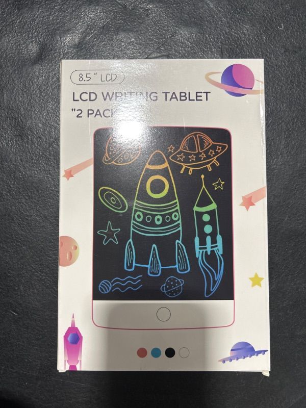 Photo 1 of 2 Pack LCD Writing Tablets for Kids Colorful Screen Doodle Board Reusable Drawing Pad Educational Learning Toys Gift for 3+ Years Old Boys Girls Toddlers 8.5 inch