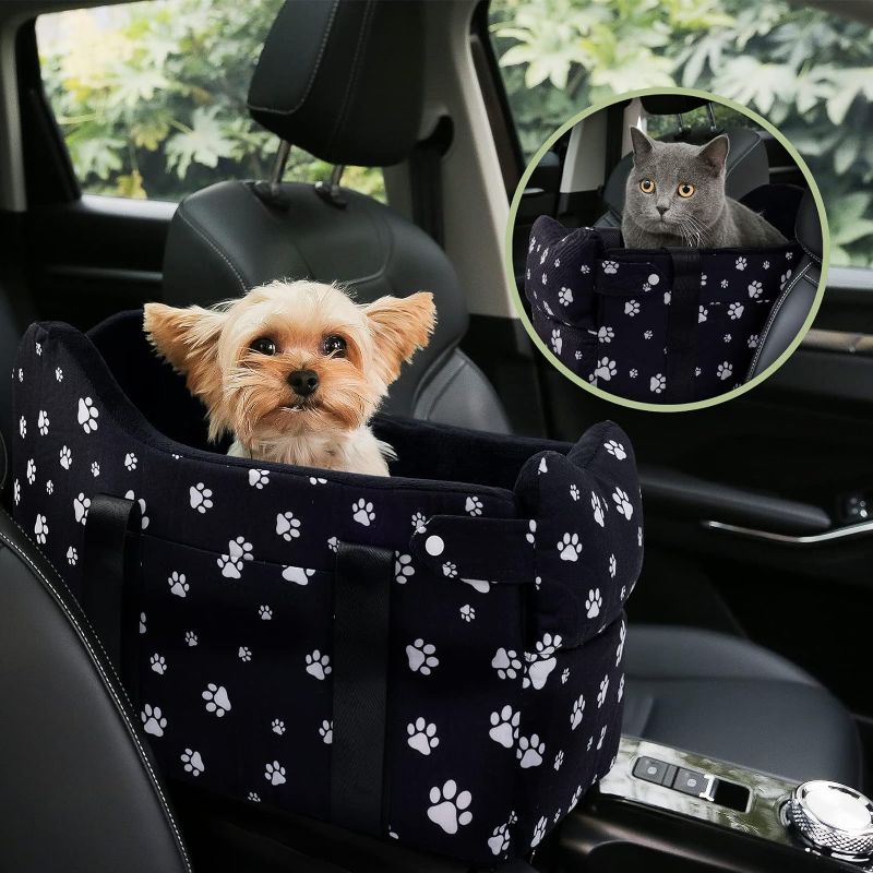 Photo 1 of 
Cullaby Small Dog Car Seat Center Console for Small Dogs Under 15 lbs, Dog Booster Car Seat, Safe and Comfortable Pet Car Seat Puppy (Black)