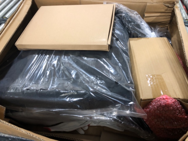 Photo 1 of XUER Ergonomic Office Chair, Mesh Computer Desk Chair with Adjustable Sponge Lumbar Support, Thick Cushion, PU Armrest and Headrest, High Back Swivel Home Office Task Chair for Work (Black)