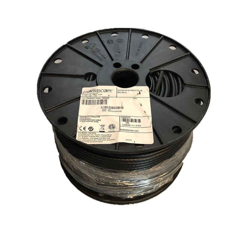 Photo 1 of 500' Reel Spool COMMSCOPE F677TSVV RG6 Single Cable Coax COAXIAL Satellite - Black
