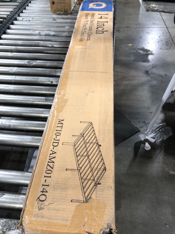 Photo 1 of MAF 14 Inch Queen Metal Platform Bed Frame with Round Corner Legs, 3000 LBS Heavy Duty Steel Slats Support, Noise Free, No Box Spring Needed, Easy Assembly