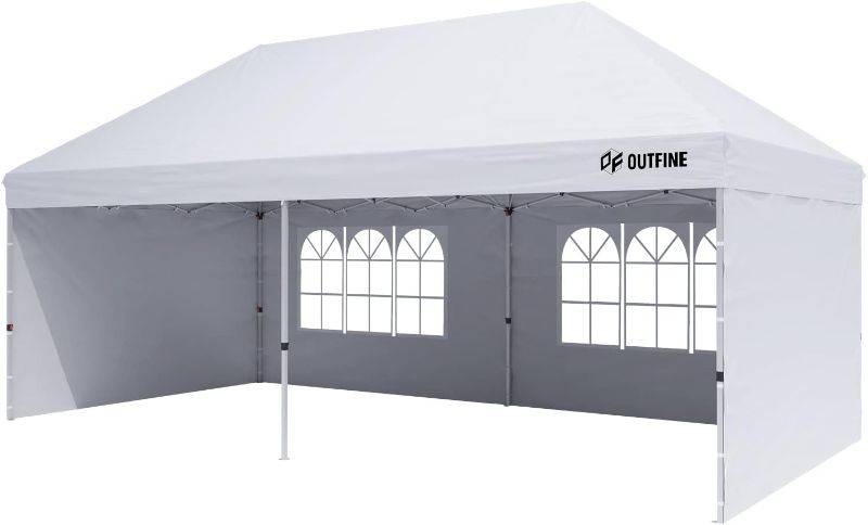 Photo 1 of **MISSING CANOPY COVER** OUTFINE Canopy 10'X20' Pop Up Canopy Gazebo Commercial Tent with 4 Removable Sidewalls, Stakes X12, Ropes X6 for Patio Outdoor Party Events