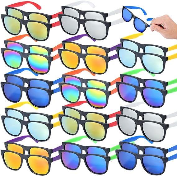 Photo 1 of 28 Pack Sunglasses Party Favors,7 Colors Neon Sunglasses with UV400 Protection for Birthday Graduation Summer Party,Beach Pool Outdoor Activies,Goody Bag Stuffer,for Boys Girls Kids and Adults 