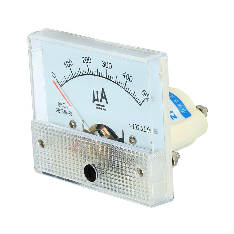 Photo 1 of YOKIVE Analog Panel Ammeter, 85C1 Ampere Meter Current Tester, Great for Office, Art, Home, Daily Use (DC 0-500uA)