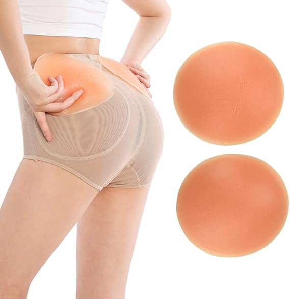 Photo 1 of AFLIFLI 1-Pair Silicone Butt Pads, Portable Fake Hip Pads, Butt Lifter Enhancer & Padded Inserts Padding for Women Shapewear Control Panties Big Butt Peach 