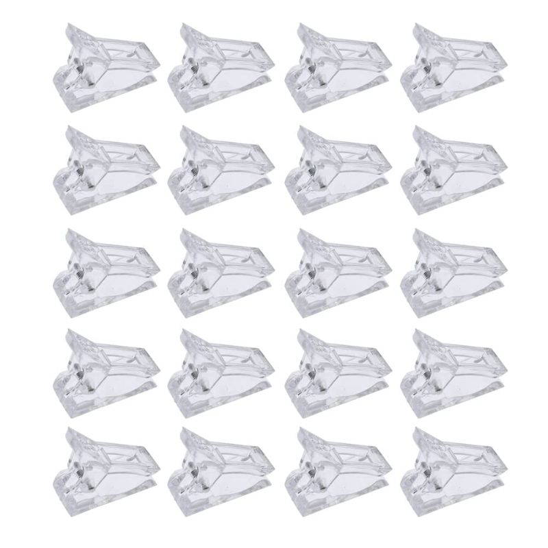 Photo 1 of 20pcs/set Nail Tips Clip Nail Art Tools DIY Extension Clamp Clips For Quick Building Poly Finger Nail Gel Clear Plastic Finger Extension