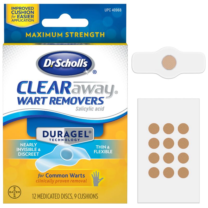 Photo 1 of Dr. Scholls ClearAway Wart Remover with Duragel Technology, 9ct / Clinically Proven Wart Removal of Common Warts with Discreet Thin and Flexible.
