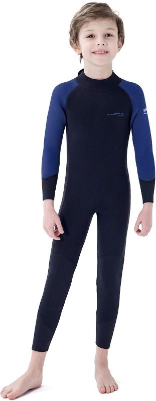 Photo 1 of Dark Lightning Shorty Wetsuits for Kids Boys and Girls, 2MM Neoprene Thermal Swimsuit, Toddler/Junior/Youth Wet Suits - Size 8