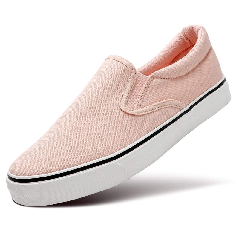 Photo 1 of ZGR Women's Slip On Canvas Loafer Shoes Fashion Low Cut Sneakers 5 Pink