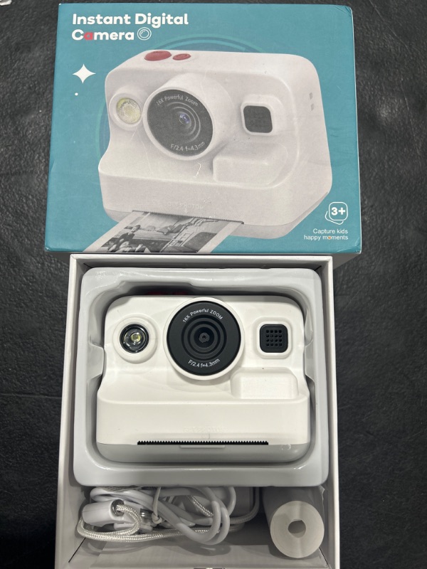 Photo 1 of Dylanto Instant Print Camera for Kids,2.4 Inch Screen Kids Instant Cameras Without Ink,Christmas Birthday Gifts for Girls Age 3-12,Portable Toddler Toy for 3 4 5 6 7 8 9 10 Year Old Girls Boys White