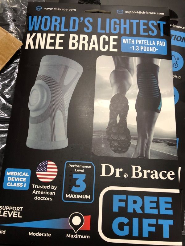 Photo 2 of DR. BRACE ELITE Knee Brace For Knee Pain, World’s Lightest Compression Knee Sleeve With Patella Pad For Maximum Knee Support And Fast Recovery For Men And Women-Please Check How To Measure Video (Pluto, Large)