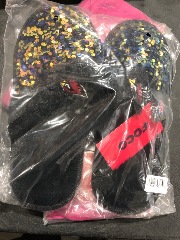 Photo 2 of FOCO Women's NFL Team Logo Ladies Sequin Fashion Slippers 9-1817 CARDINALS 