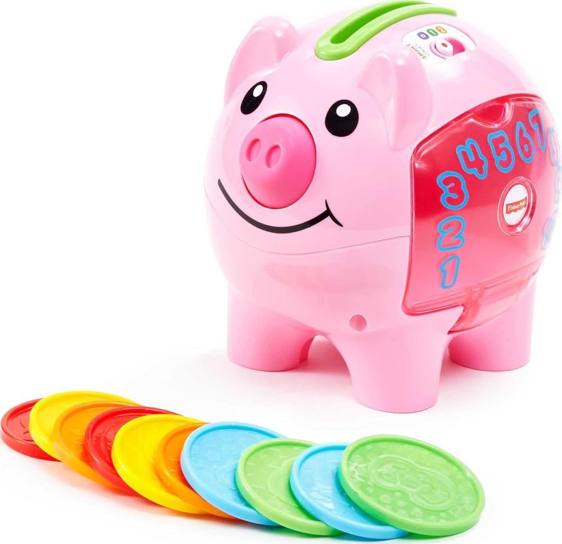 Photo 1 of Fisher-Price Laugh & Learn Baby Learning Toy Smart Stages Piggy Bank With Music & Phrases For Infant To Toddler Ages 6+ Months 